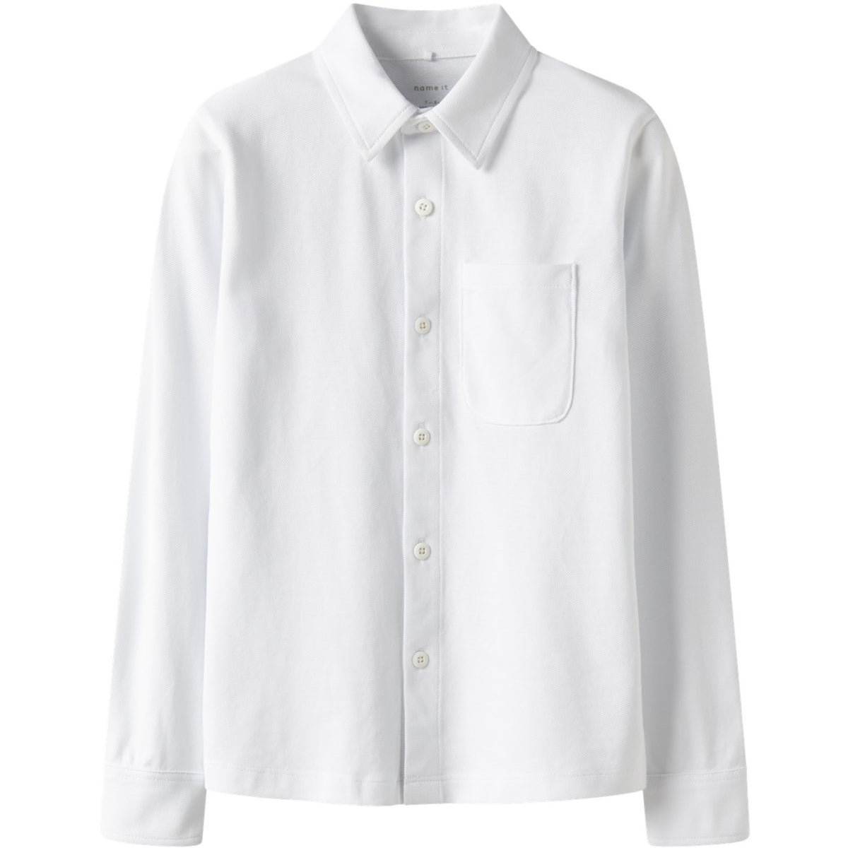 Name It Bright White Nkmron Ls Jersey Skjorta