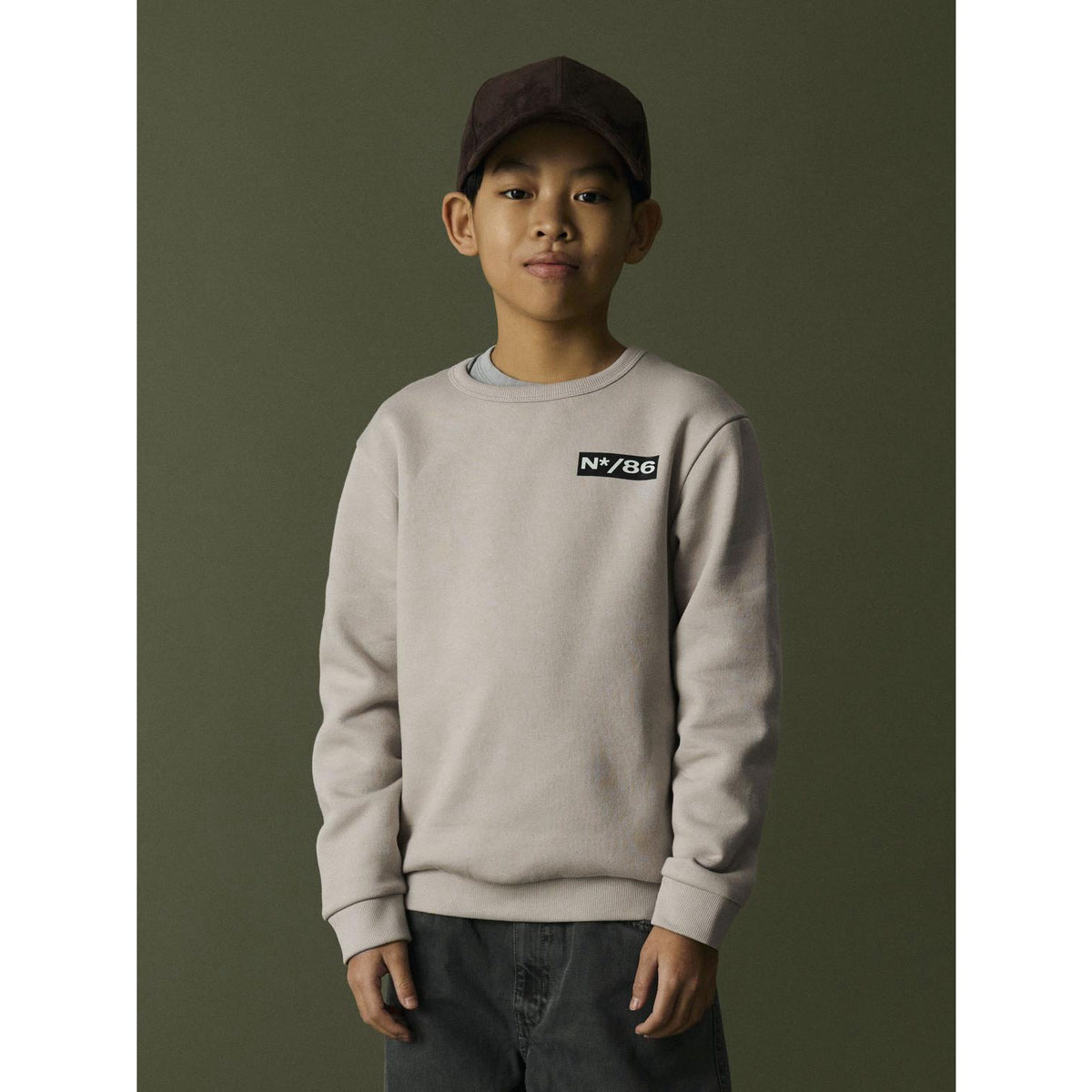 Name It Island Fossil Nkmrair Ls Nreg Sweat Bru Låda