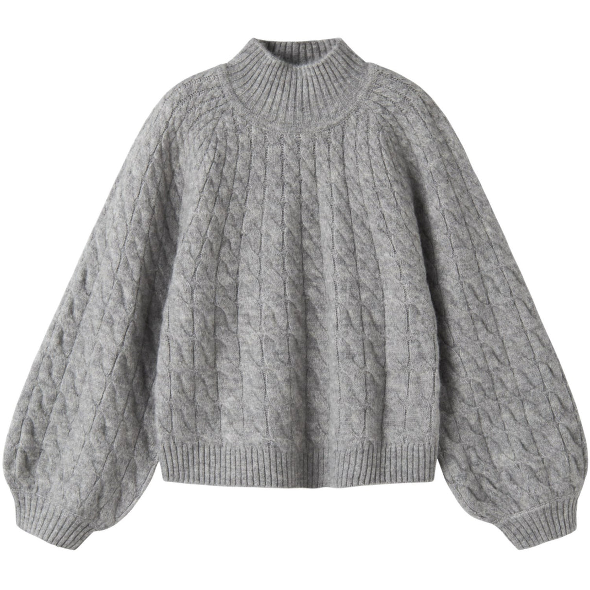 Name It Grey Melange Nkfnadalie Ls Stickad