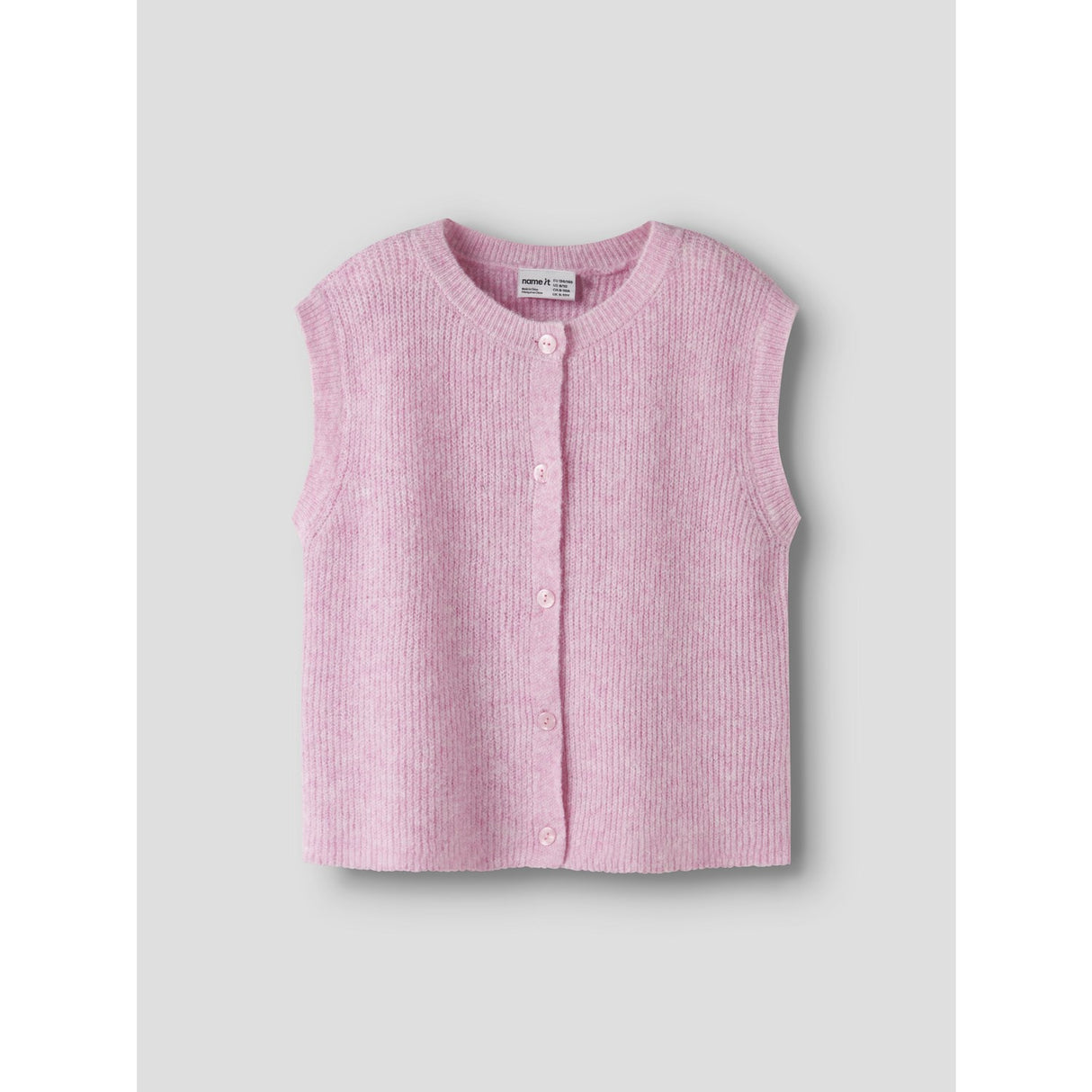 Name It Begonia Pink Nkfoanja Loose Stickad Väst