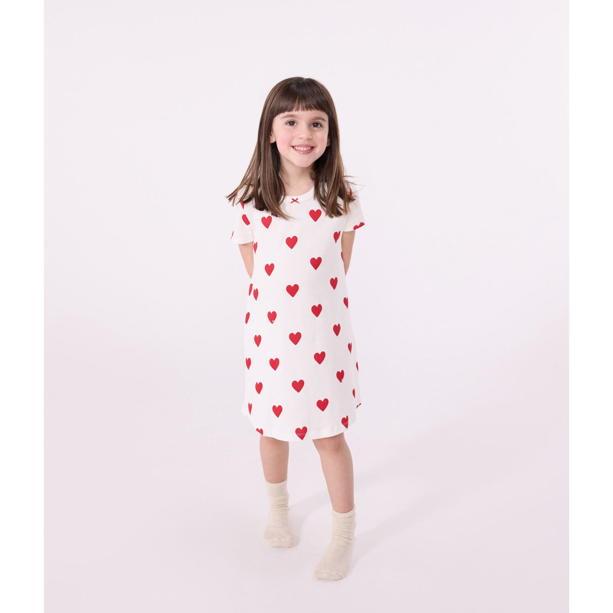Petit Bateau MARSHMALLOW/TERKUIT Kort Ärmar Klänning