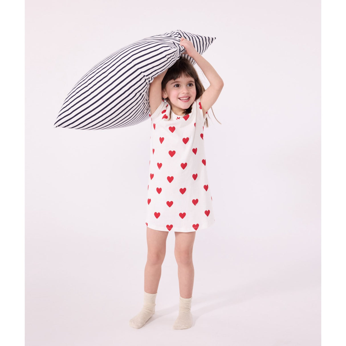 Petit Bateau MARSHMALLOW/TERKUIT Kort Ärmar Klänning