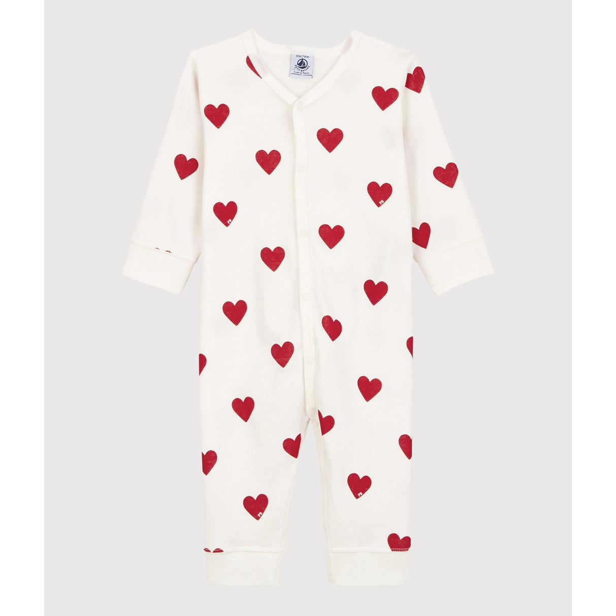 Petit Bateau MARSHMALLOW/TERKUIT Footless Sleepsuit