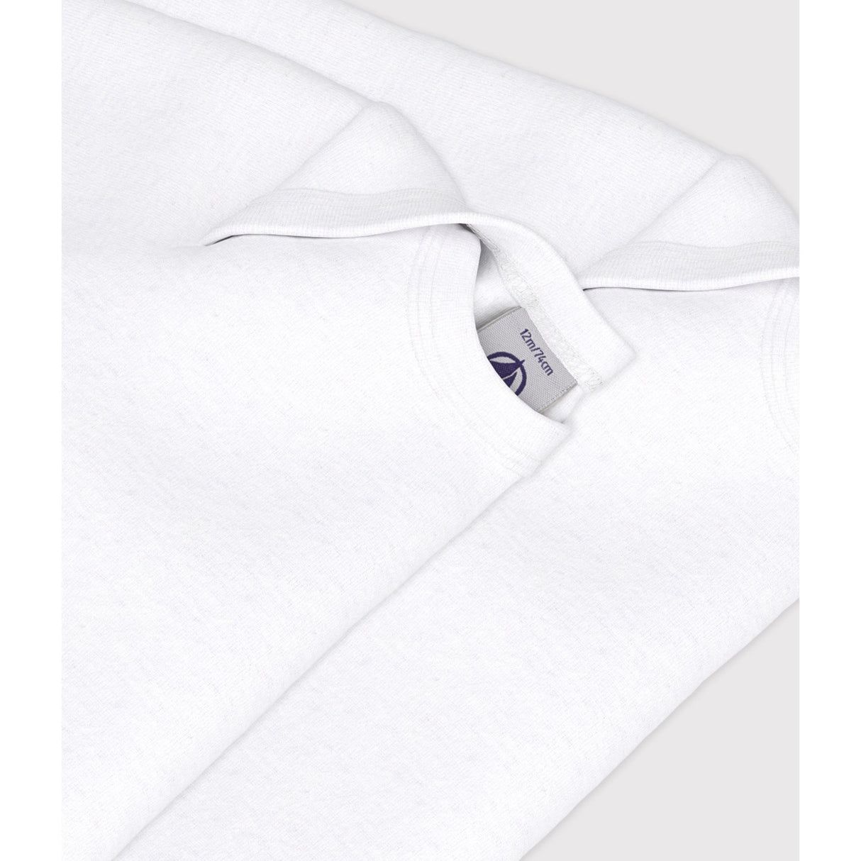 Petit Bateau White Long Sleeve Bodysuit 2-Pack