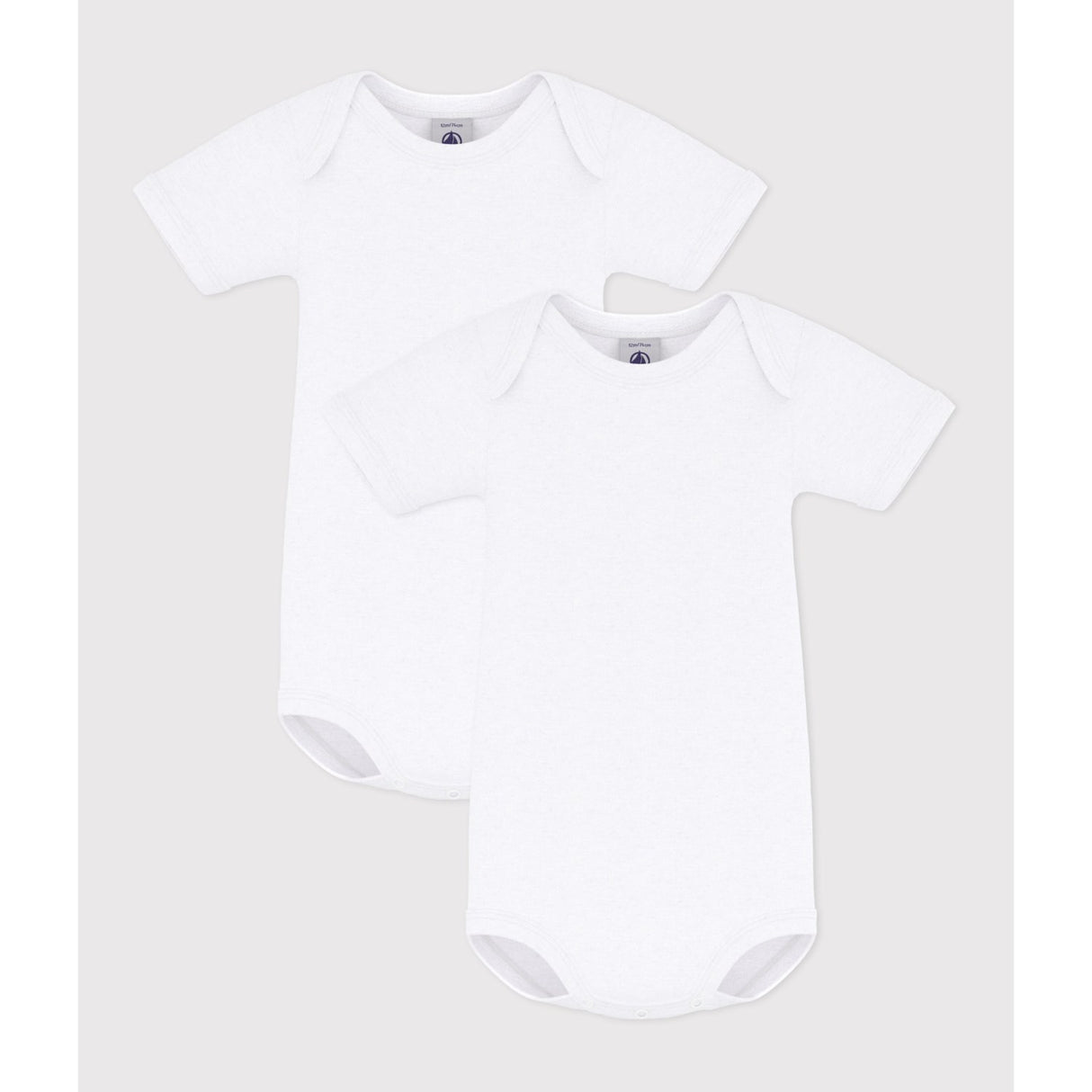 Petit Bateau White 2-pack Kortärmad Body