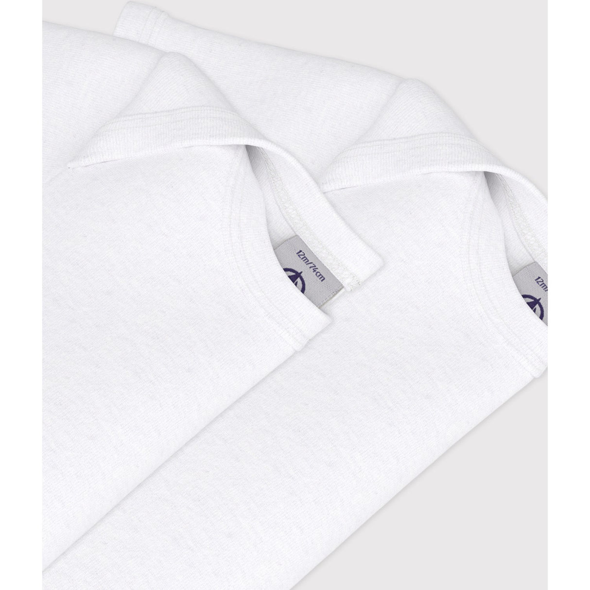 Petit Bateau White 2-pack Kortärmad Body