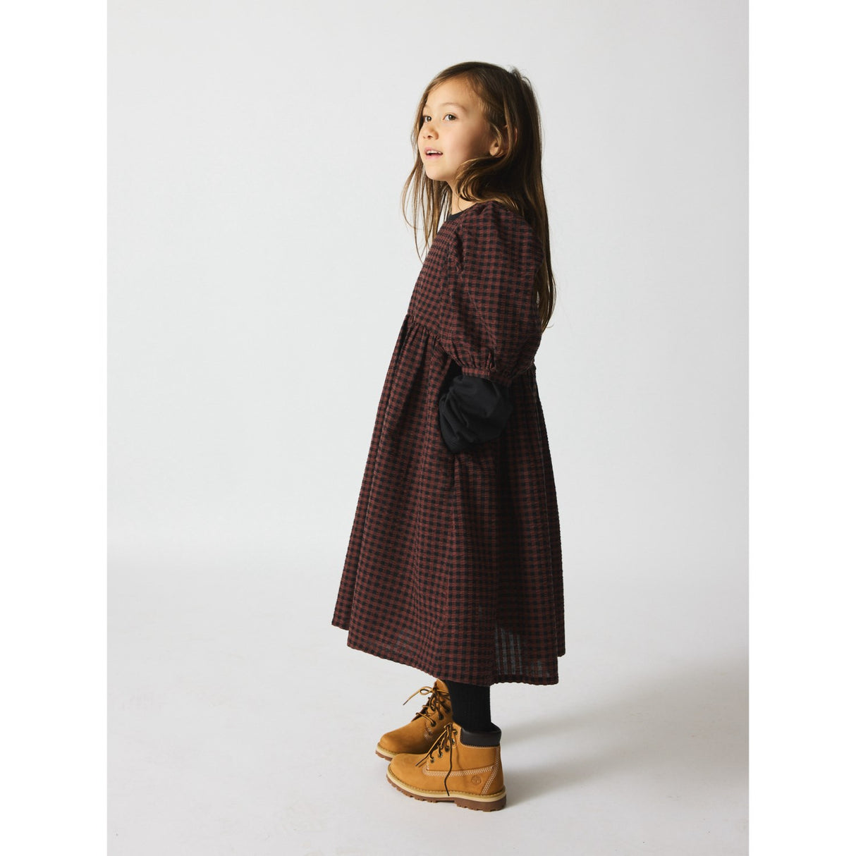 brunobruno nation Marron Plum Check Alva Klänning