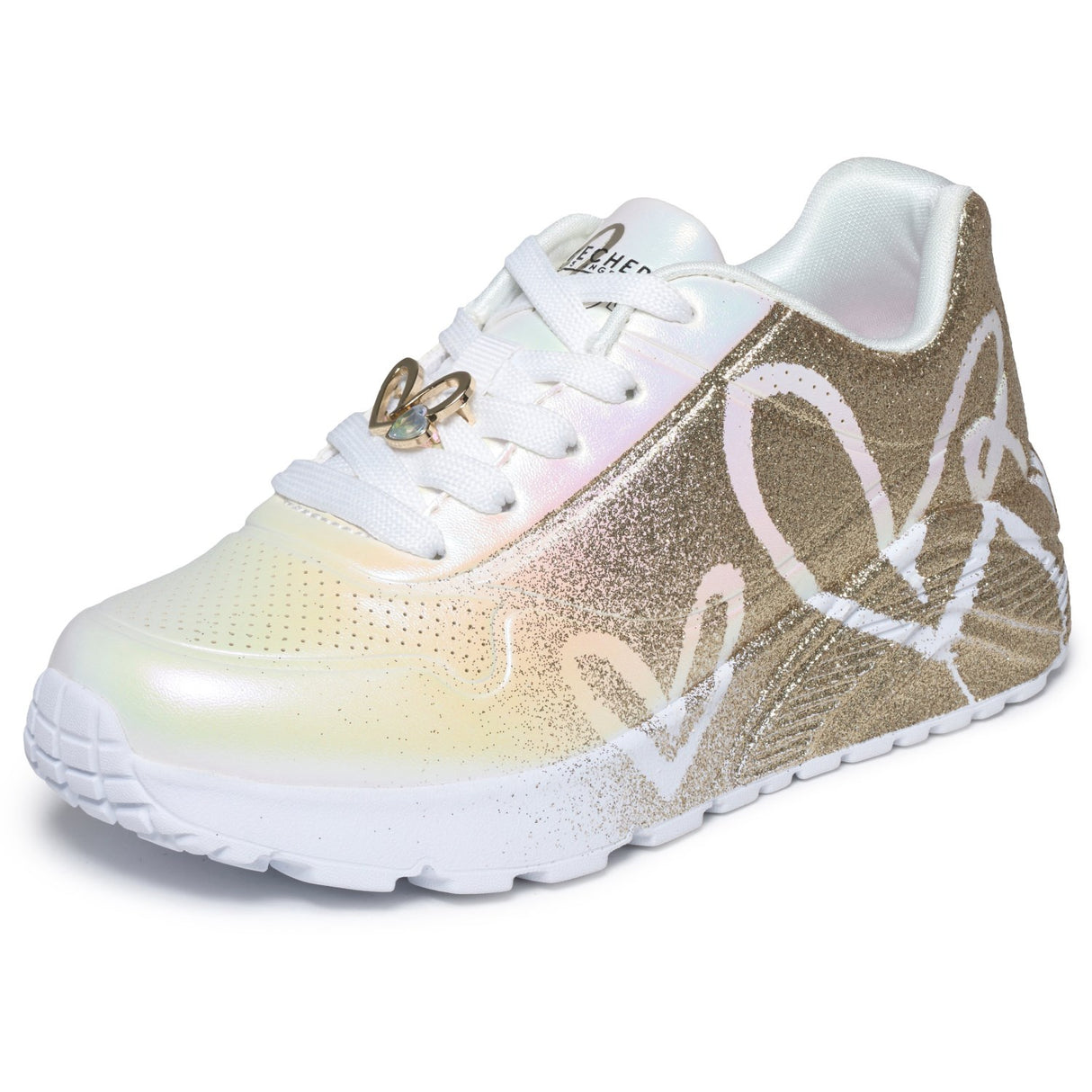 Skechers White Uno Lite - Heartdust Forever