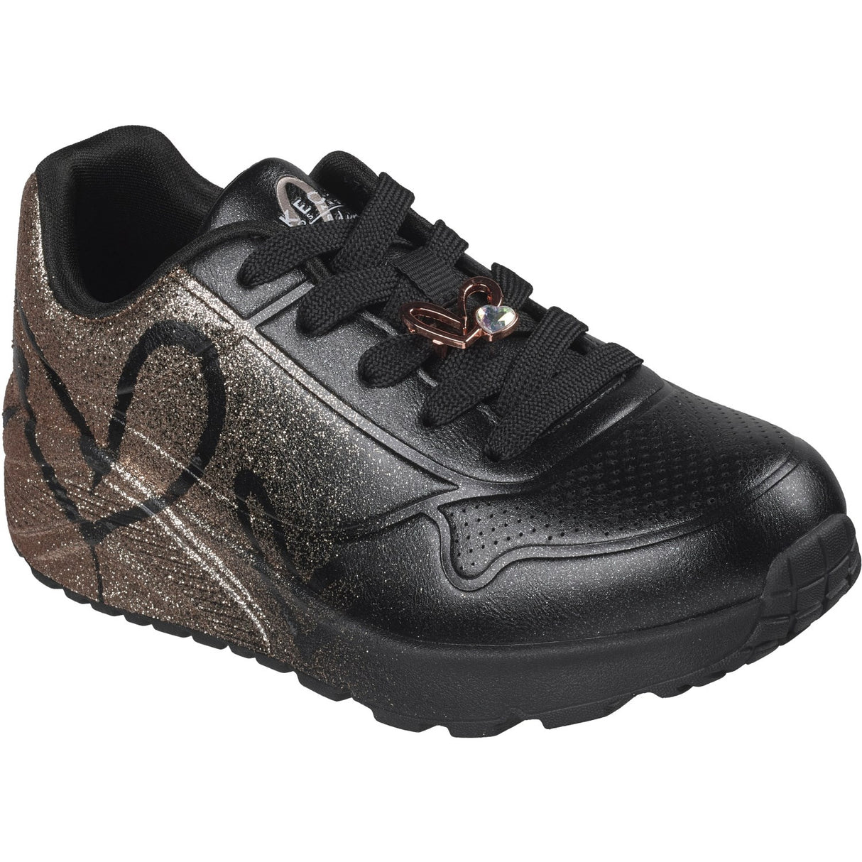 Skechers Black Uno Lite - Heartdust Forever