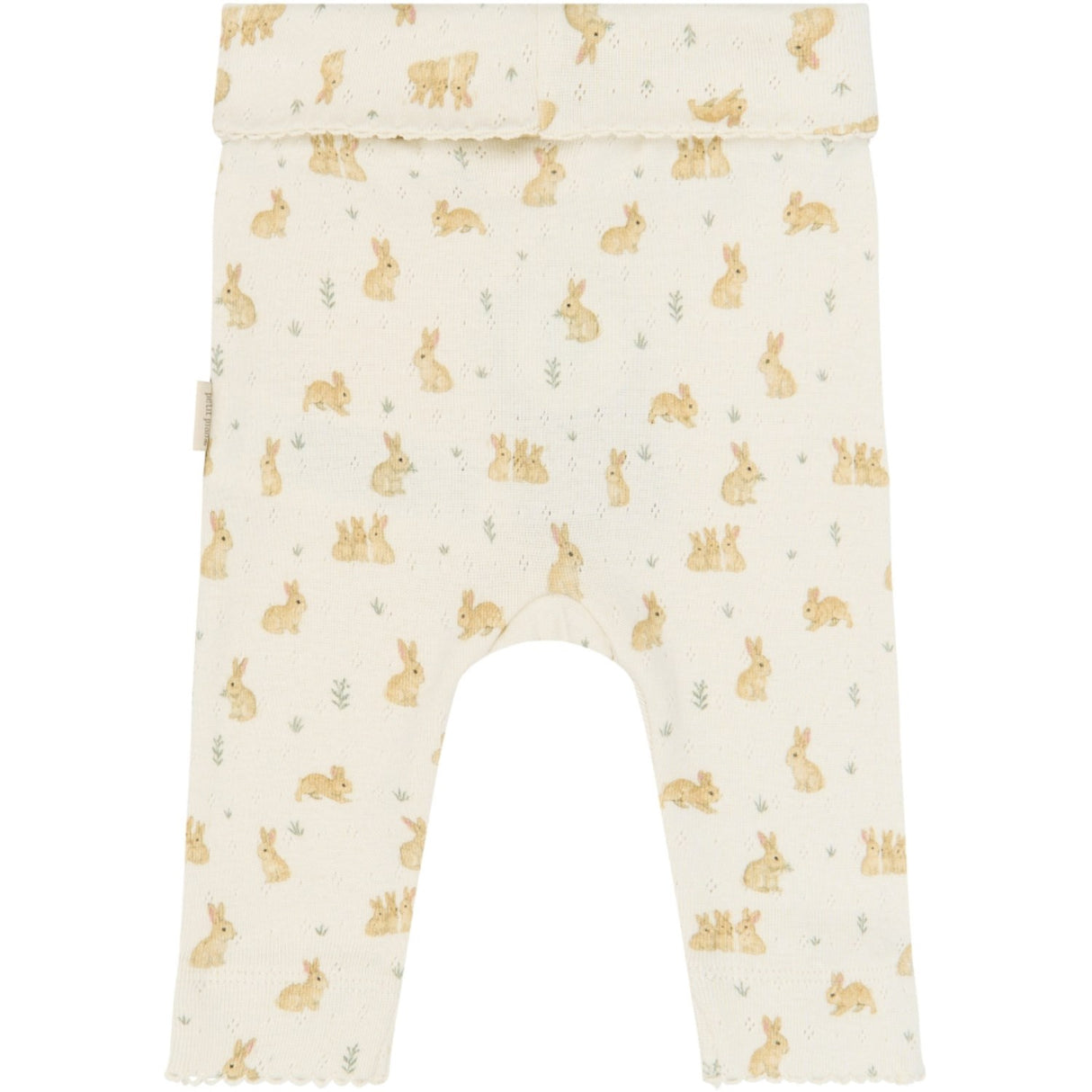 Petit Piao Eggnog Rabbit Aop Ppdio Højt Waist Leggings Pointelle Nb
