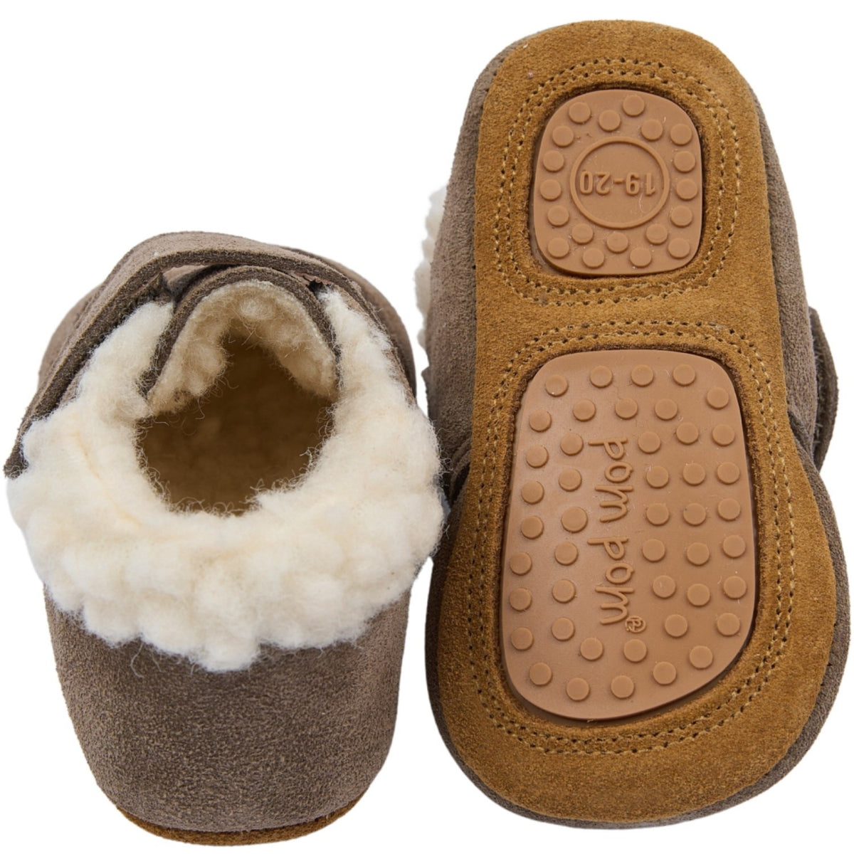 Pom Pom Taupe Beginners Kardborreband Shepherd