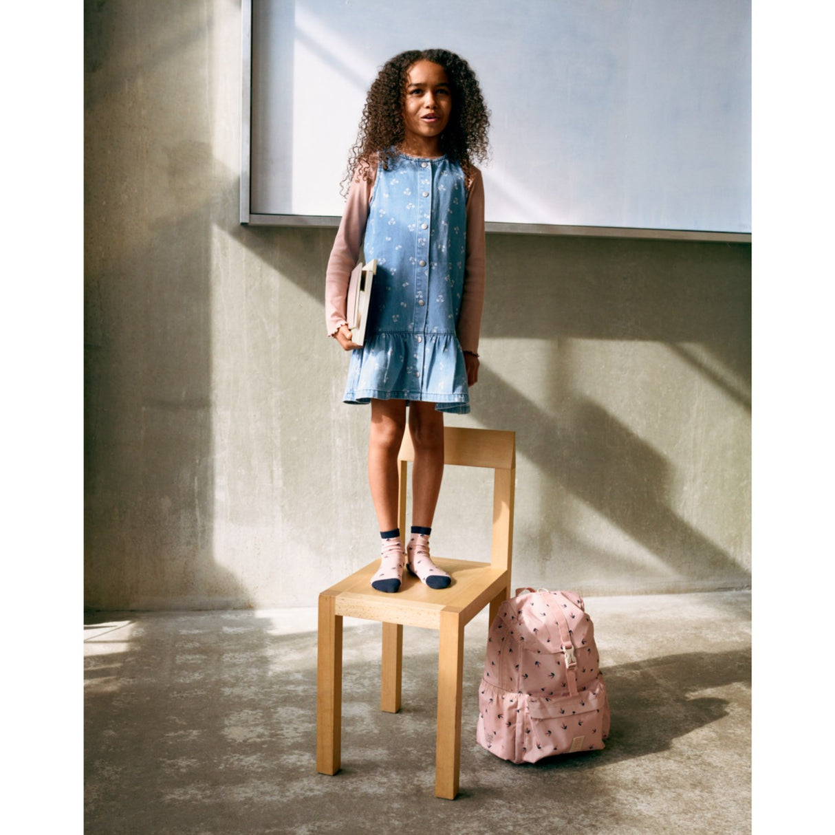 LIEWOOD Cherry Heart Sandy / Denim Sybilla Light Denim Klänning