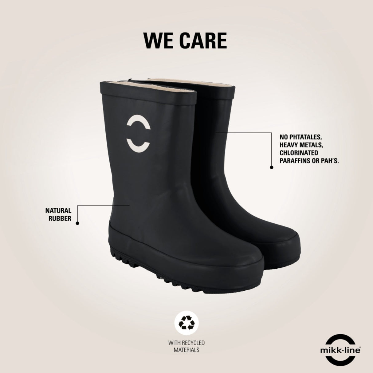 Mikk-Line Black Gummistövlar Solid