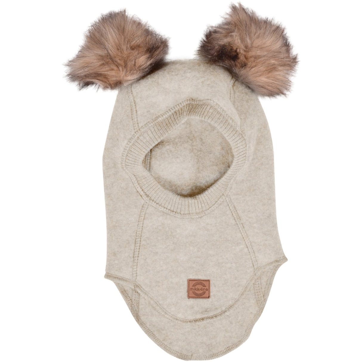 Mikk-Line Ull Elefanthatt med Pom Pom Melange Offwhite