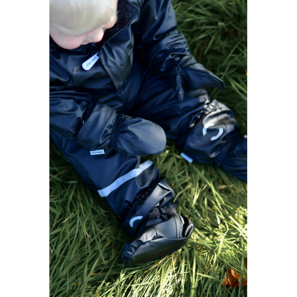Mikk-Line Rain Footies m. Fleece Blue Nights