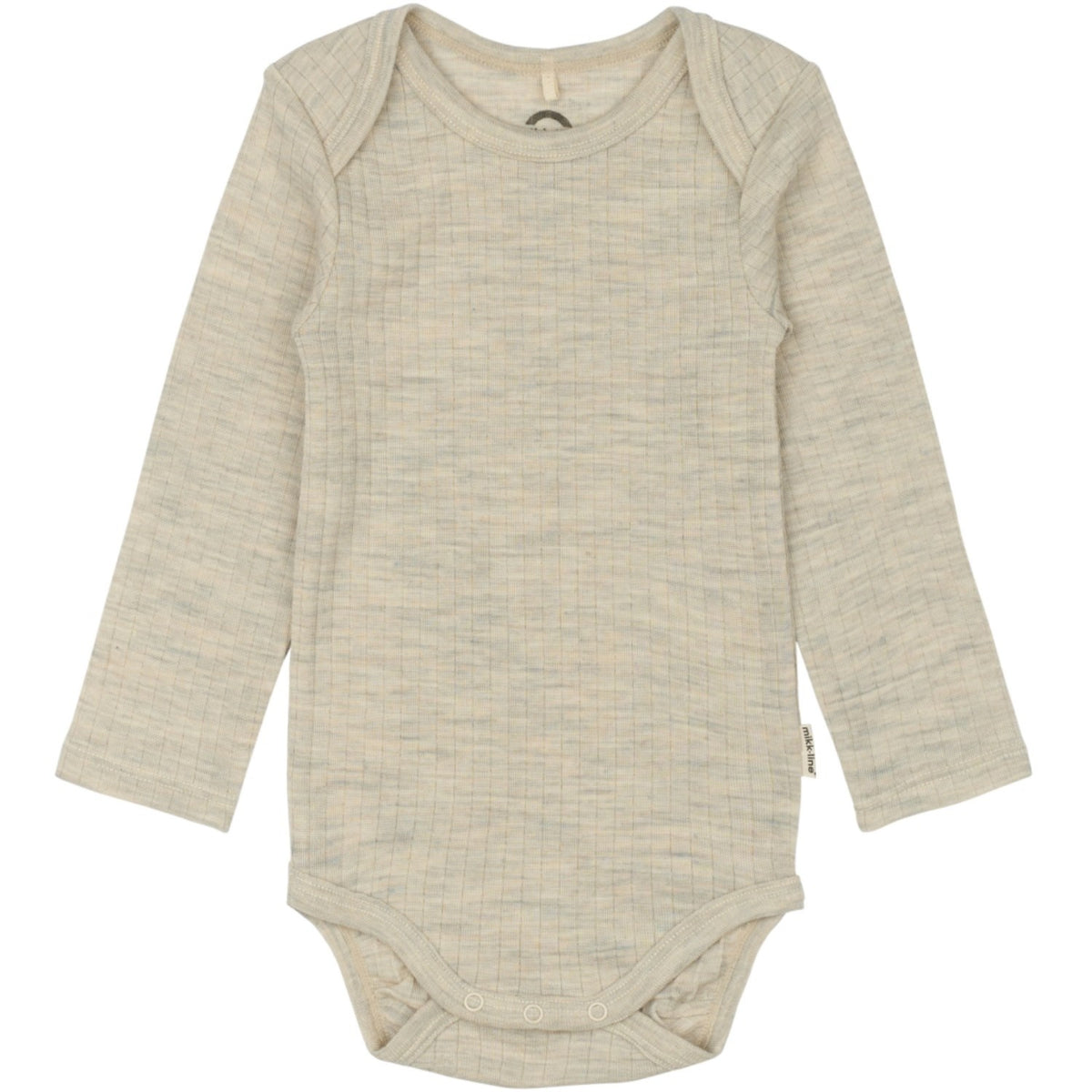 Mikk-Line Melange Offwhite Merino Ull Ls Body
