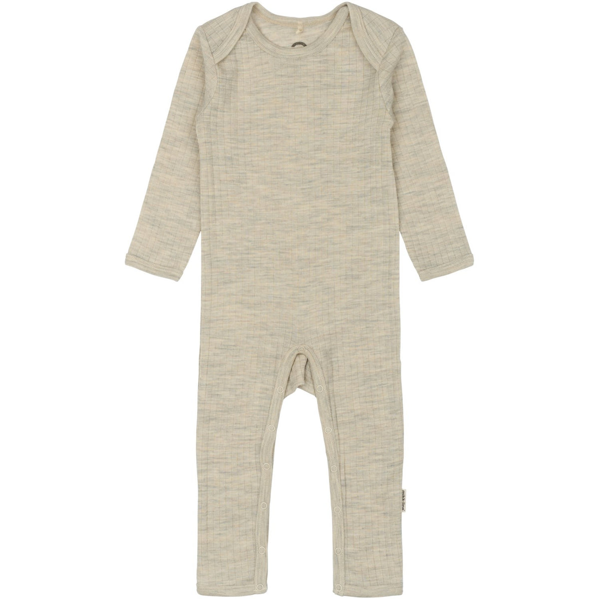 Mikk-Line Melange Offwhite Merino Ull Ls Dräkt