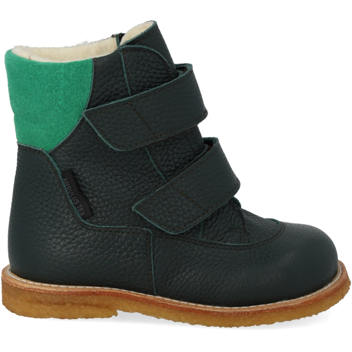 Angulus Deep Teal/Grass Green Tex-Støvle Med Kardborreband