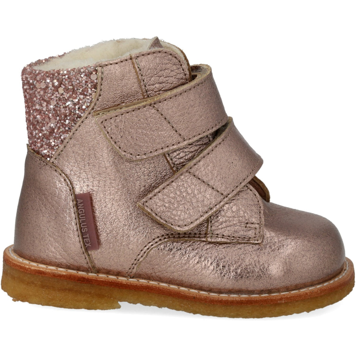 Angulus Rose Copper/Rose Glitter Tex-Støvle Med Glitter Og Kardborreband