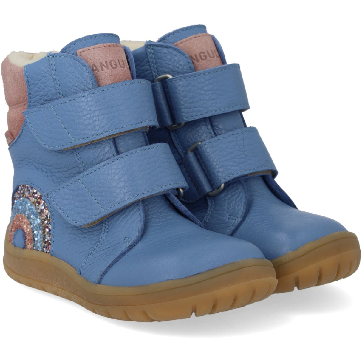 Angulus Blue Daisy/Faded Rose Tex-Støvle Med Funklende Glitterregnbue
