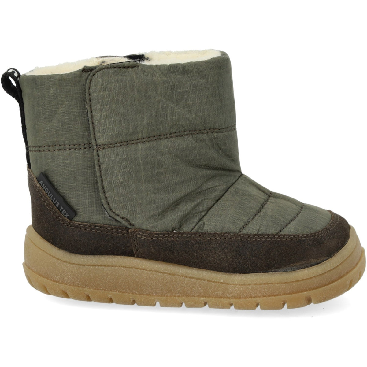 Angulus Olive/Forrest Recycled Ripstop Börjar Tex-Støvle Med Blødt Merino Uldfoer