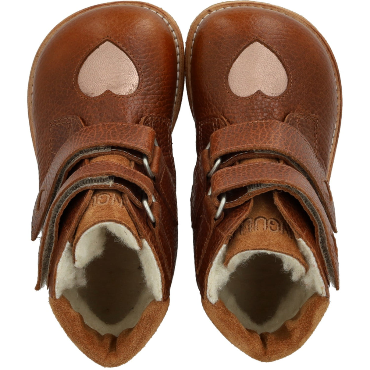 Angulus Cognac/Rose Copper/Cognac Tex-Støvle Med Funklende Glitterhjerter