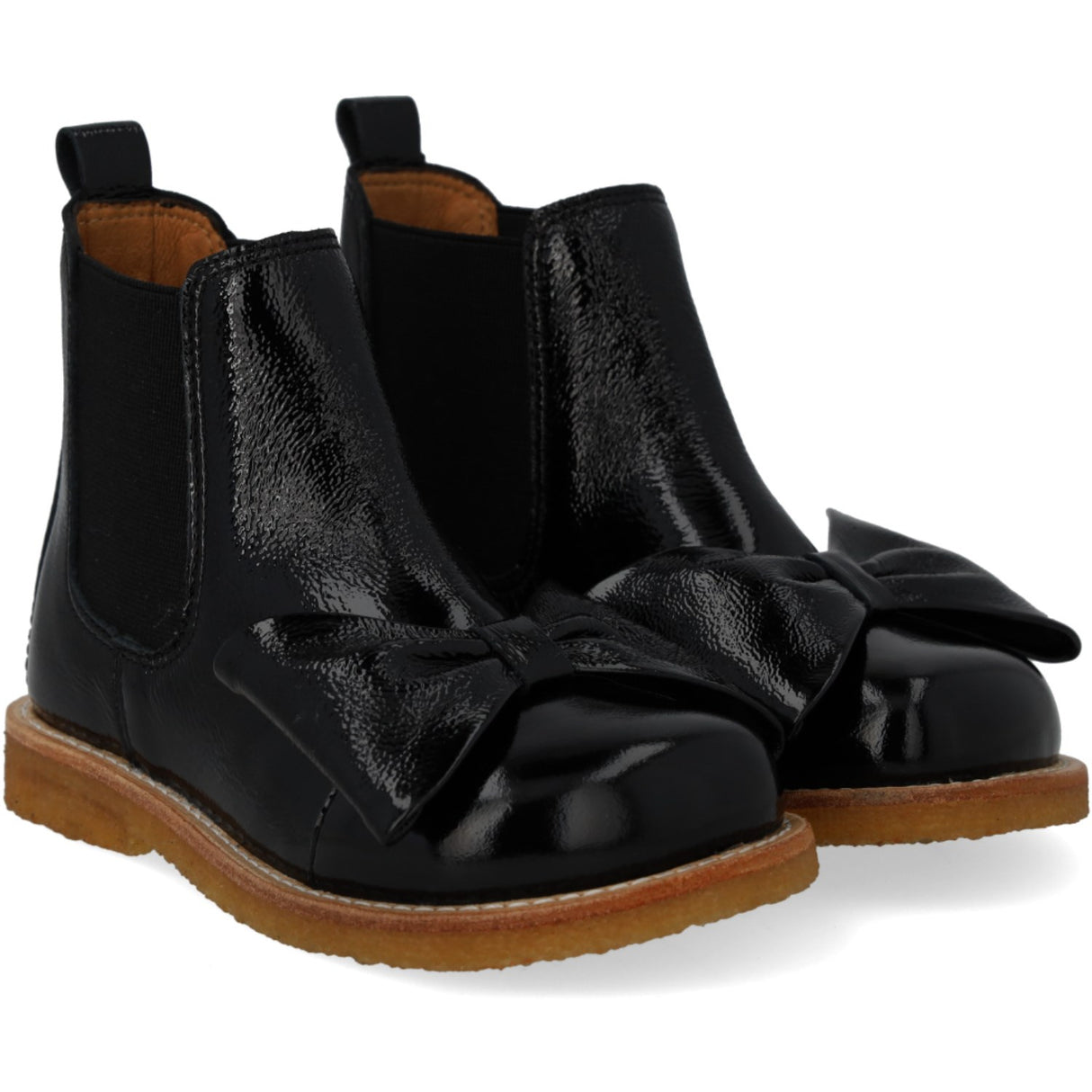 Angulus Black/Black Chelsea Stövlar Med Rosett