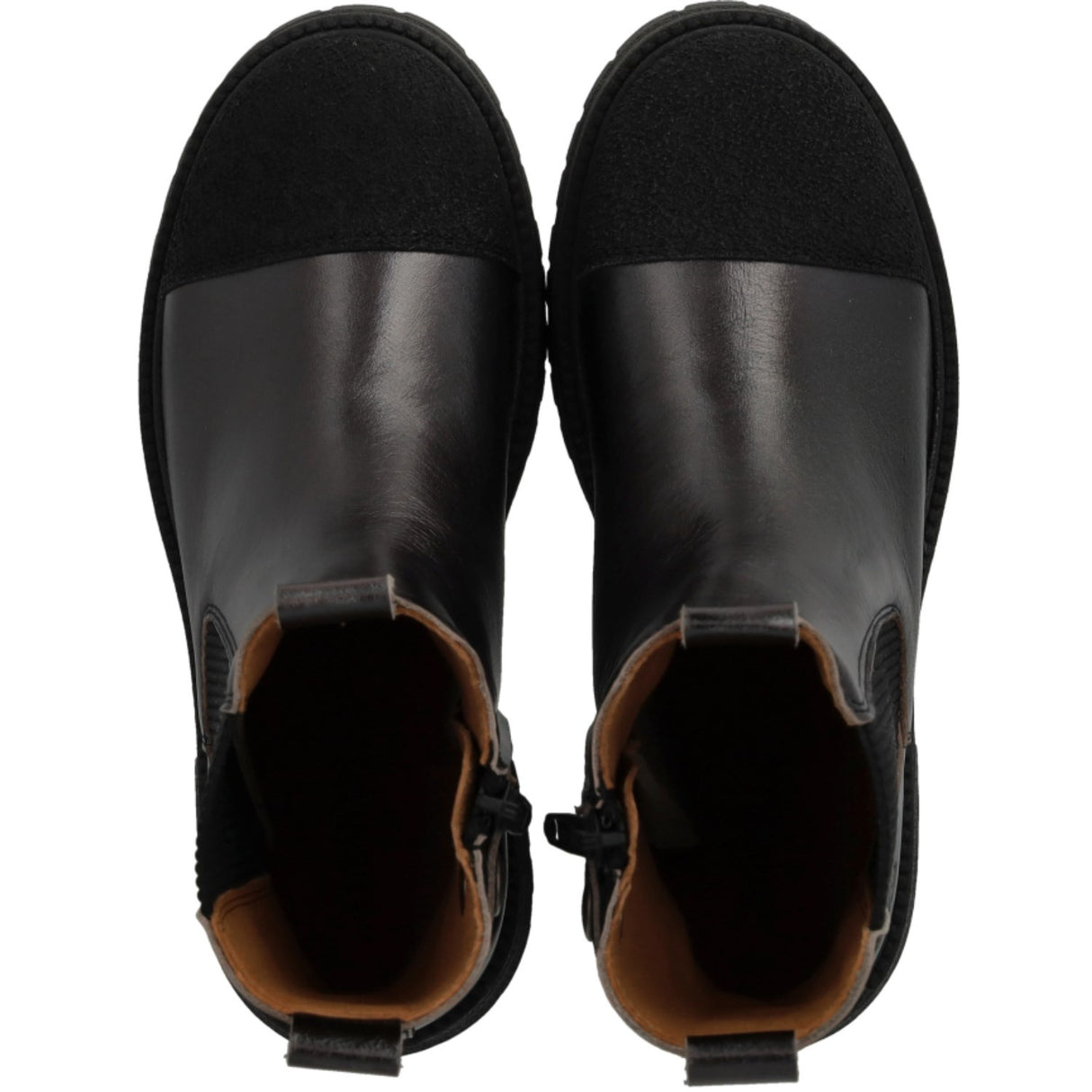 Angulus Black/Black Shine/Black Elastic Chelsea Stövlar Med Tådetalje
