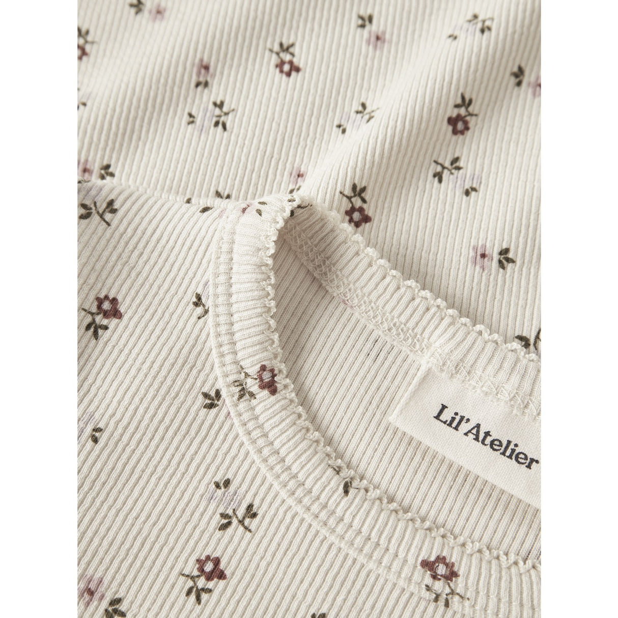 Lil'Atelier Turtledove Floral Nmfgago Ls Slim Topp Lil Noos