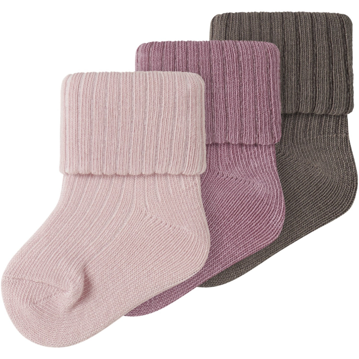 Name It Lilas Lotus + Brown Lentil Nbfnobba 3-Pack Strumpor