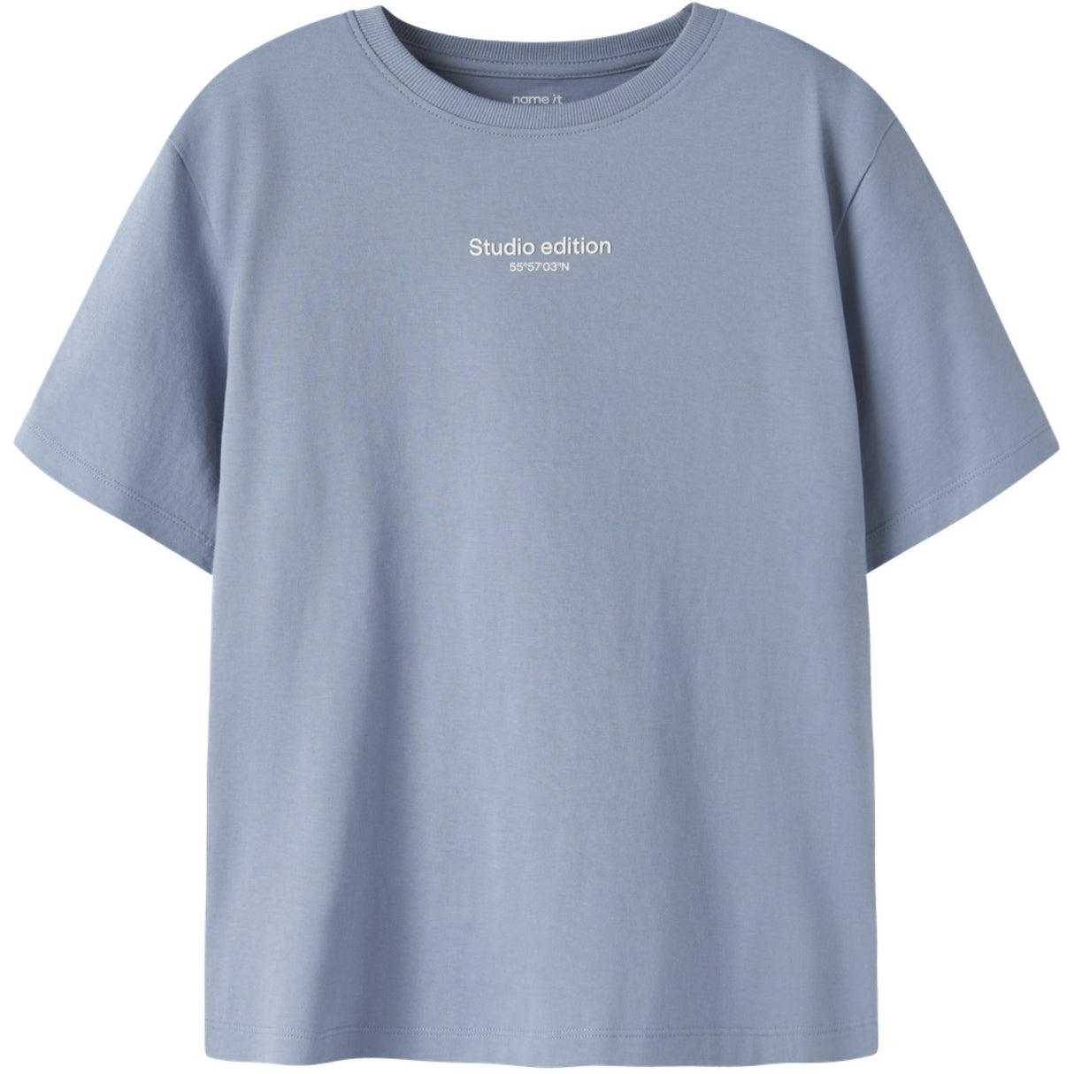 Name It Ashley Blue W. Jet Stream Print Nkmbrody Ss Nreg Topp Noos