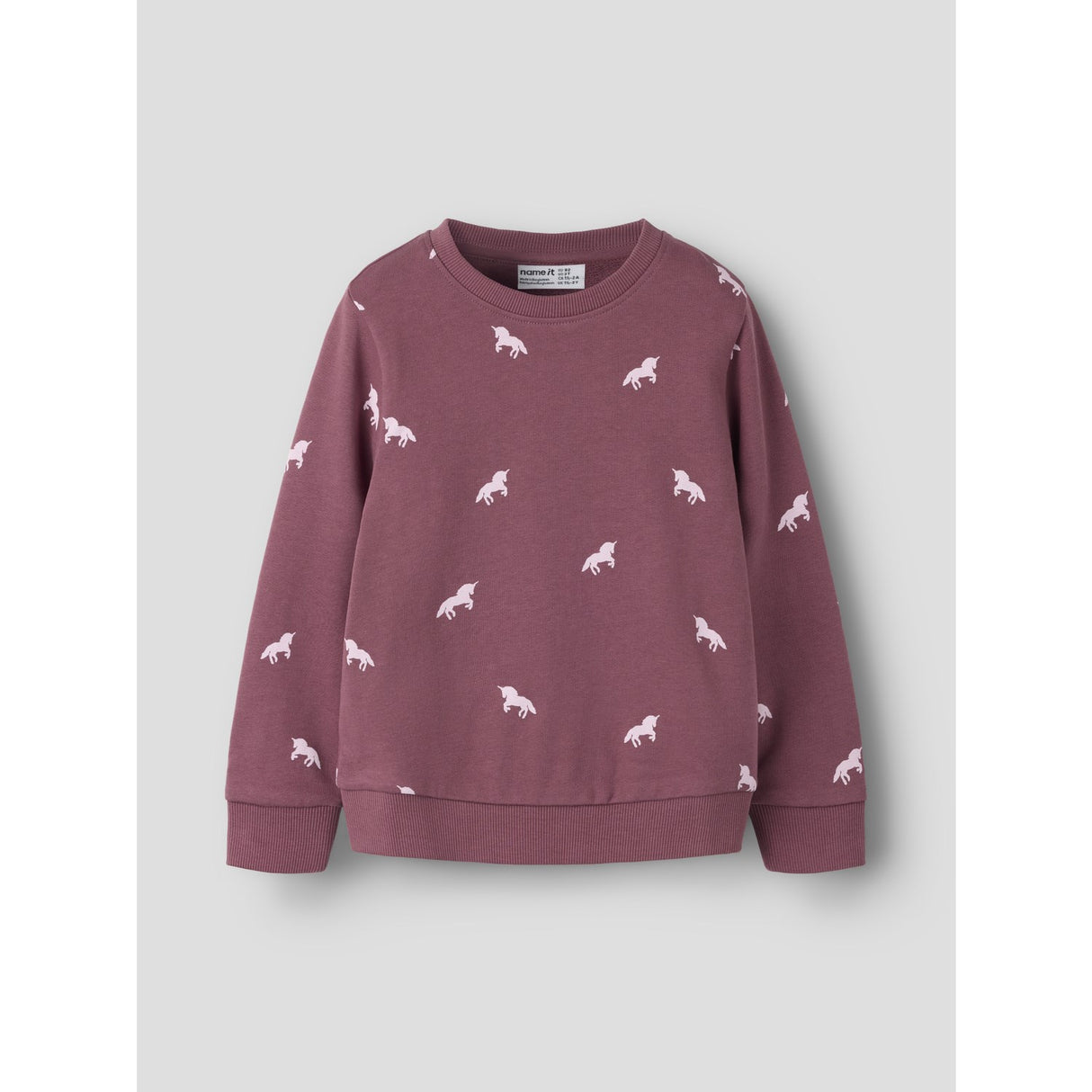 Name It Wild Ginger W. Parfait Pink Unicorns Nmfvalba Ls Sweat Unb Noos