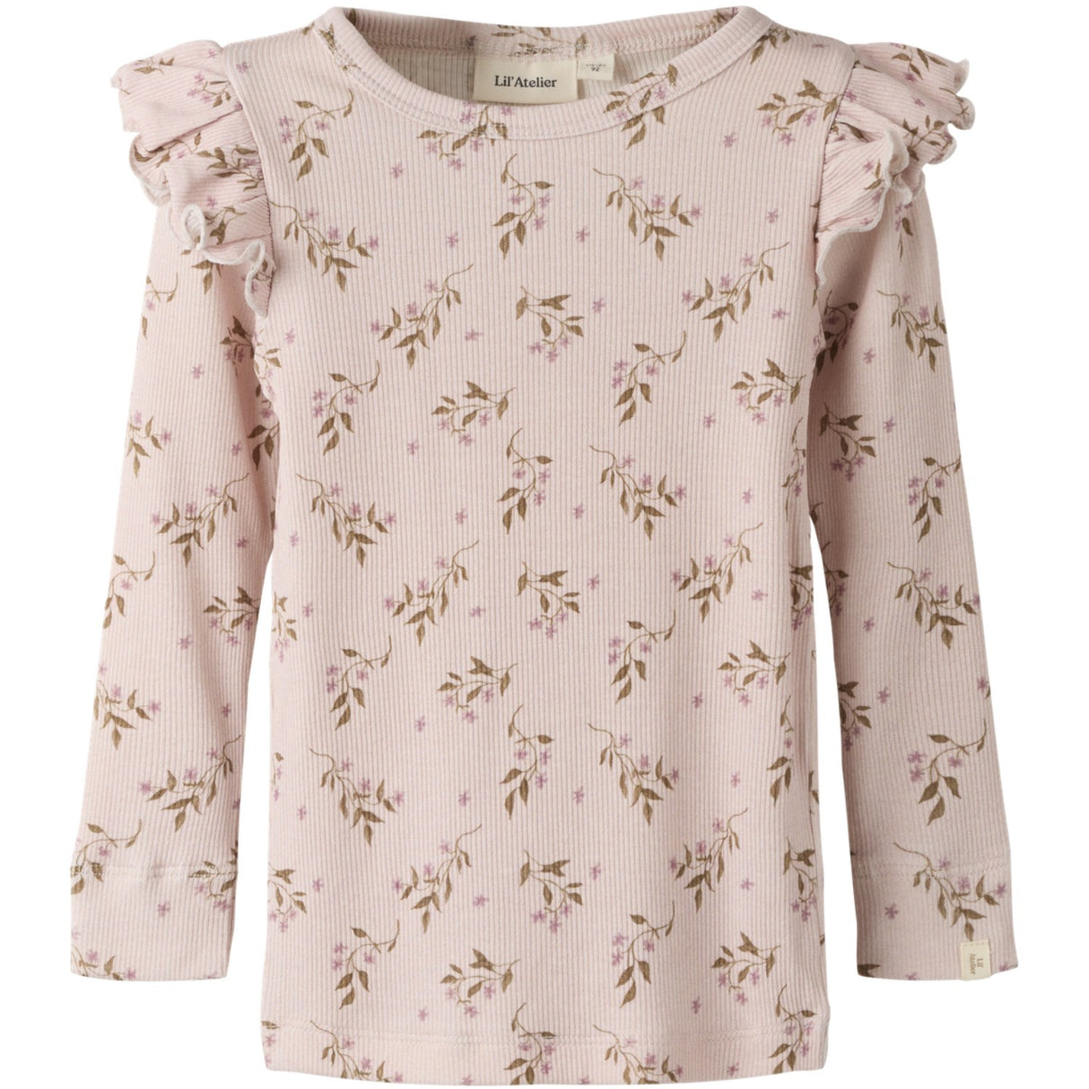 Lil'Atelier Hushed Violet Flowers Nmfgavo Eko Ls Slim Topp Lil Noos