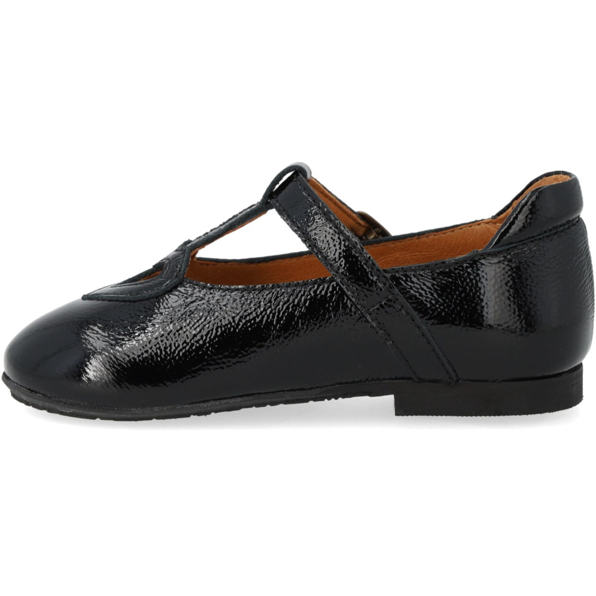 Angulus Black T-Bar Ballerinaskor Med Cut-Out Hjerte