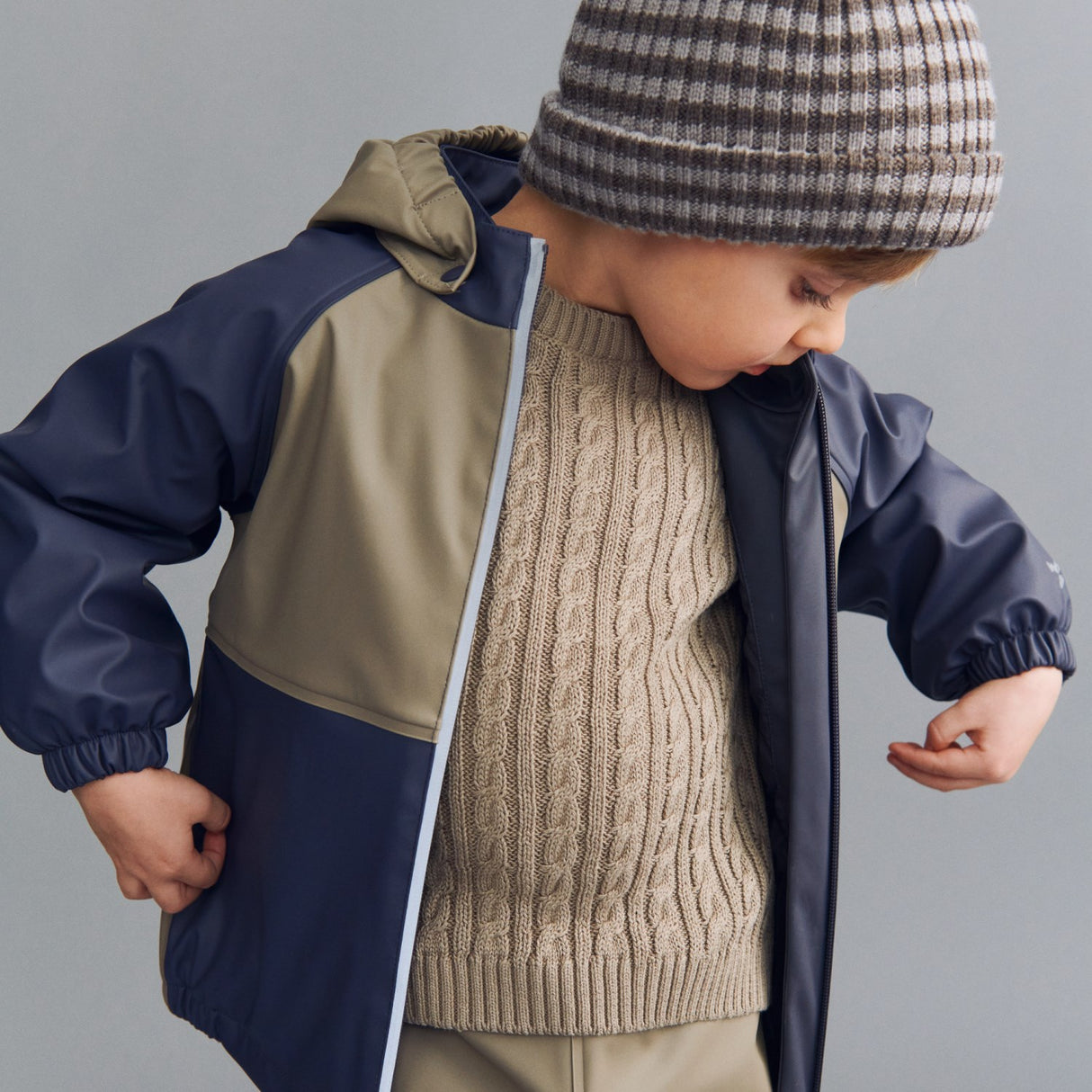 Wheat Gravel Stickad Pullover L/S Oliver