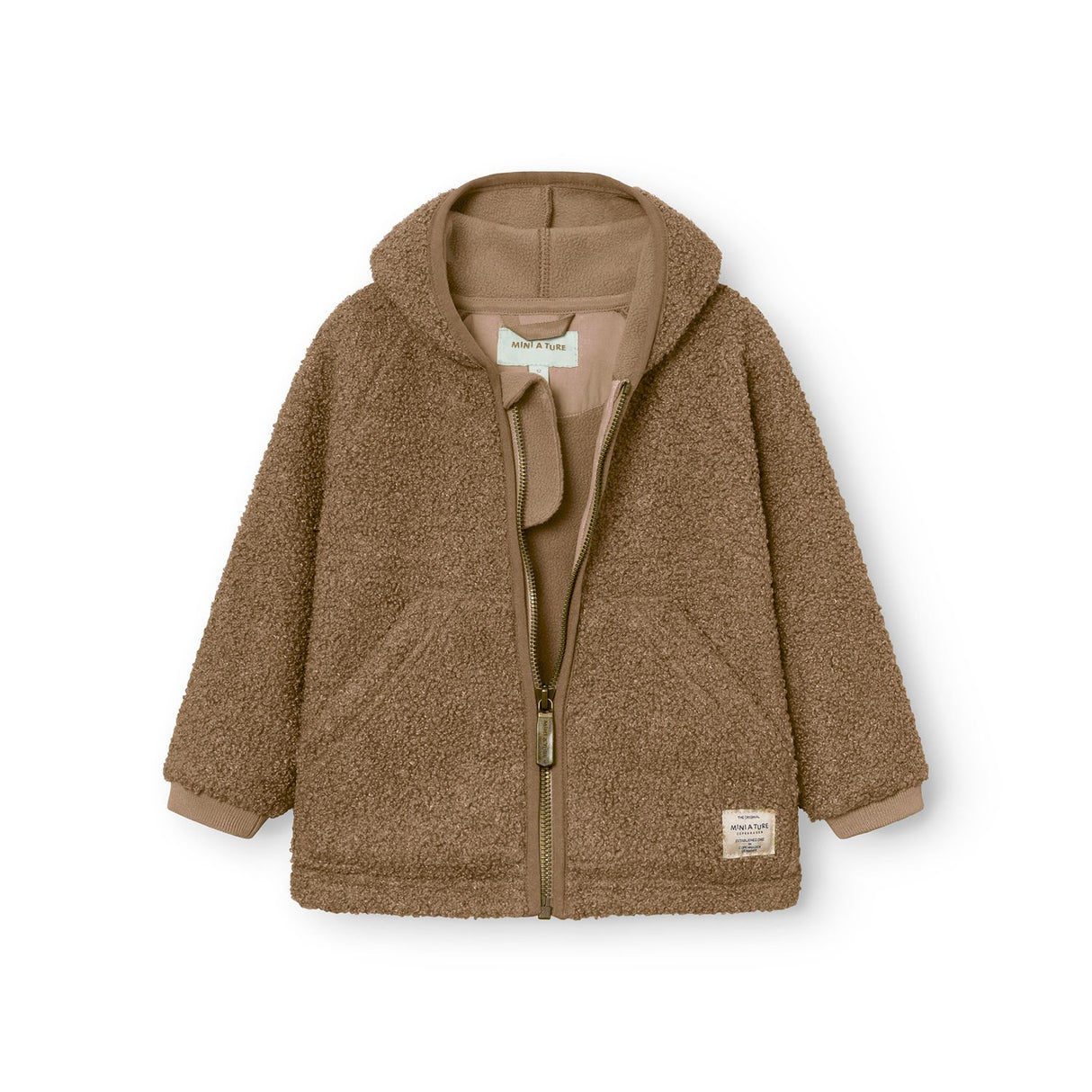 Mini A Ture Otter Brown Matliff Teddyfleece Jacket. Grs