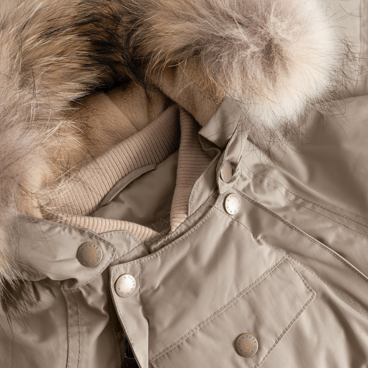 Mini A Ture Grey Brown Matwisti Fleece Lined Flygdräkt Fur. Grs