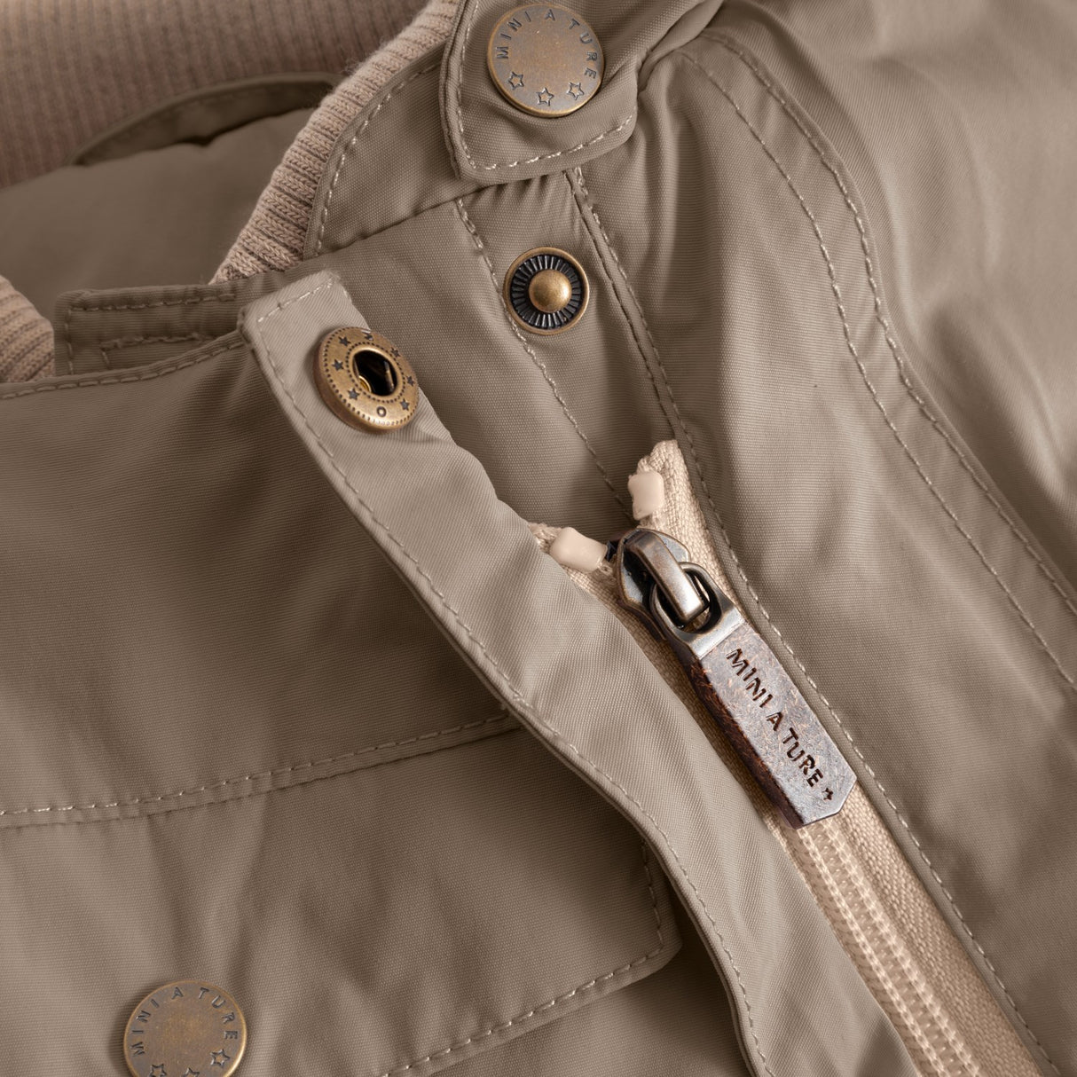 Mini A Ture Grey Brown Matwisti Fleece Lined Snowsuit. Grs