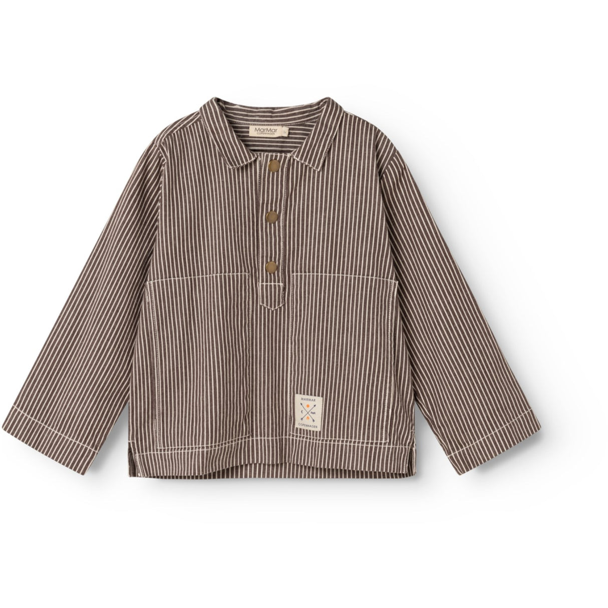 MarMar Soft Denim Dark Brownie Stripe Tovan Skjorta