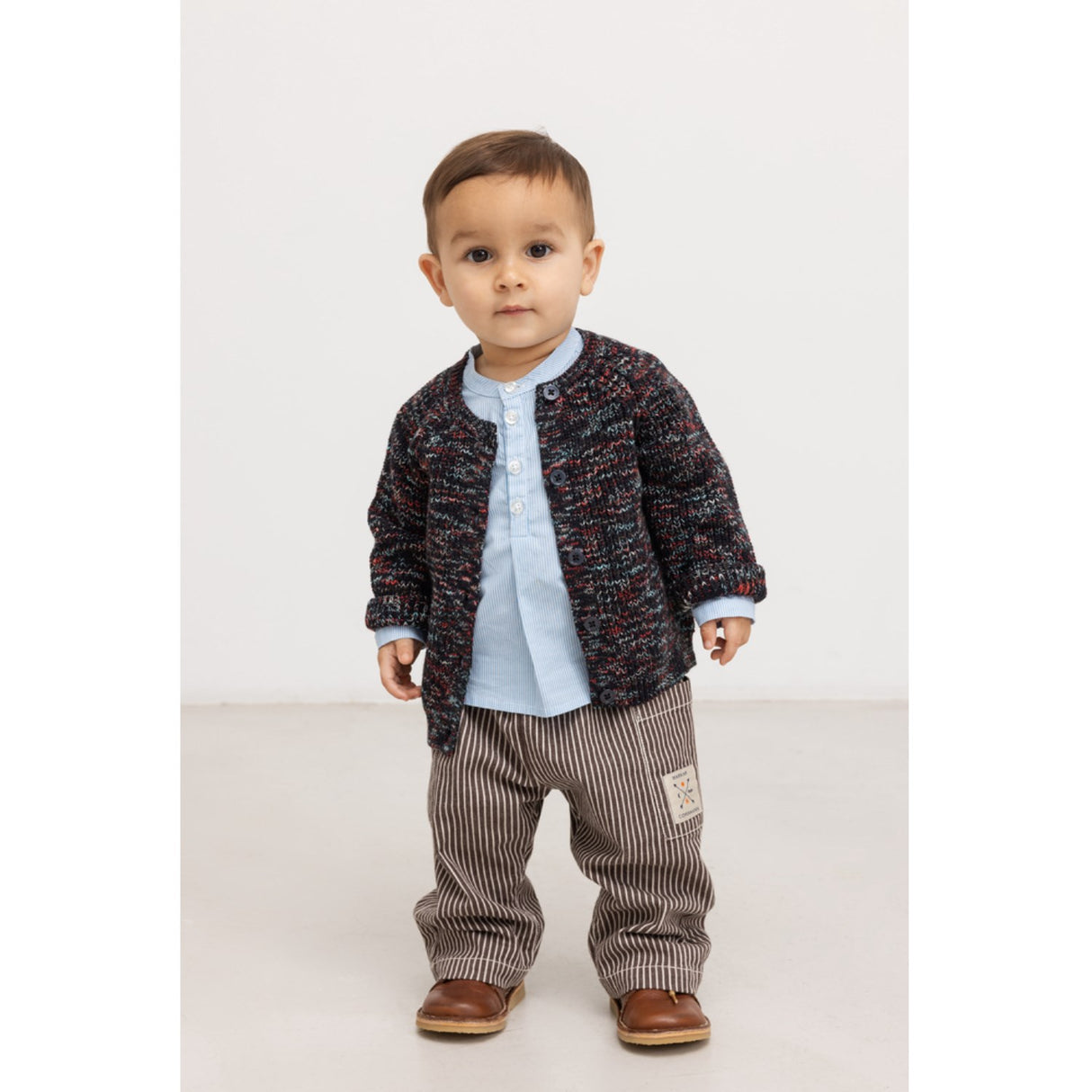 MarMar Soft Denim Dark Brownie Stripe Panto Byxor