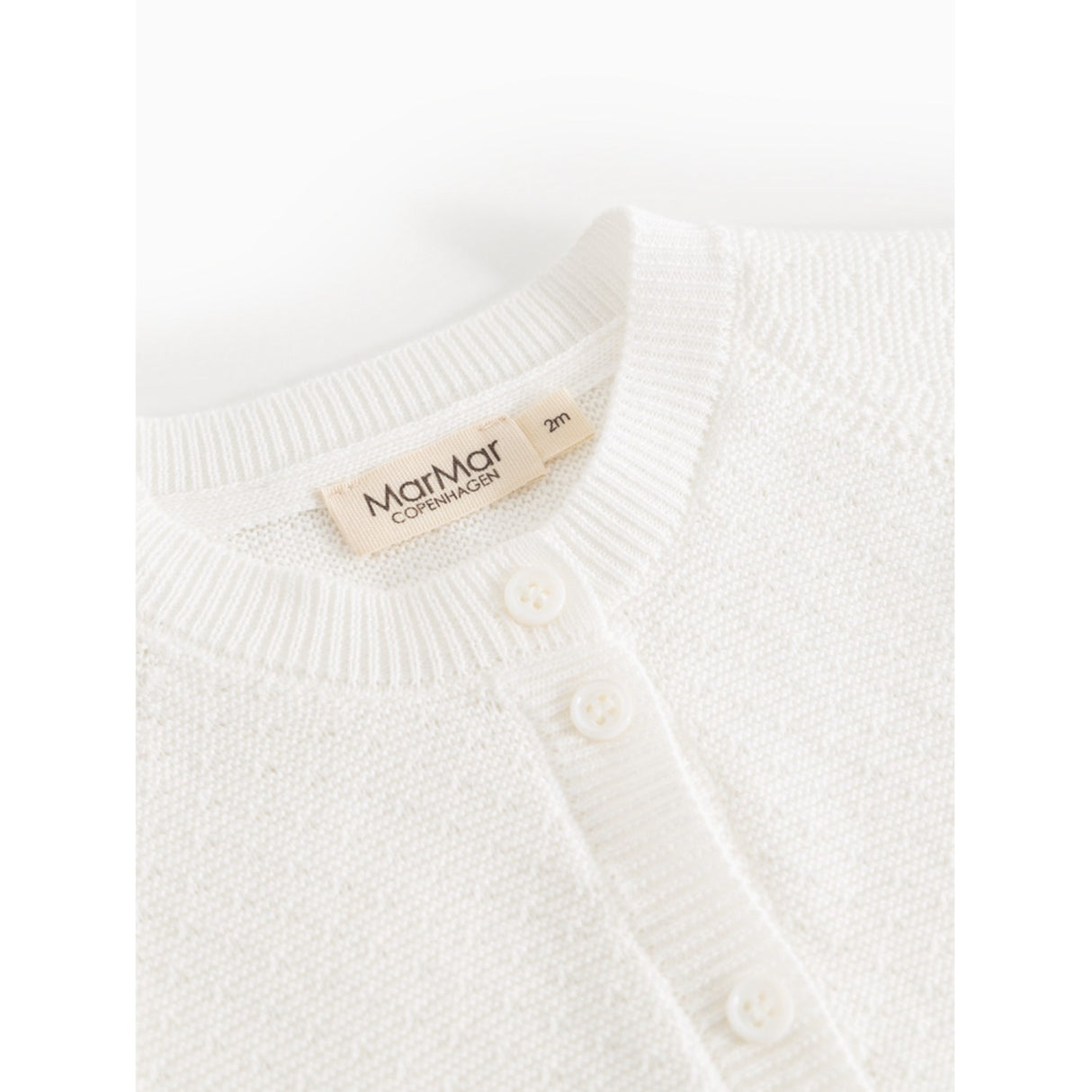 MarMar Modal Mix Links-Links Gentle White Taki Stickad Cardigan