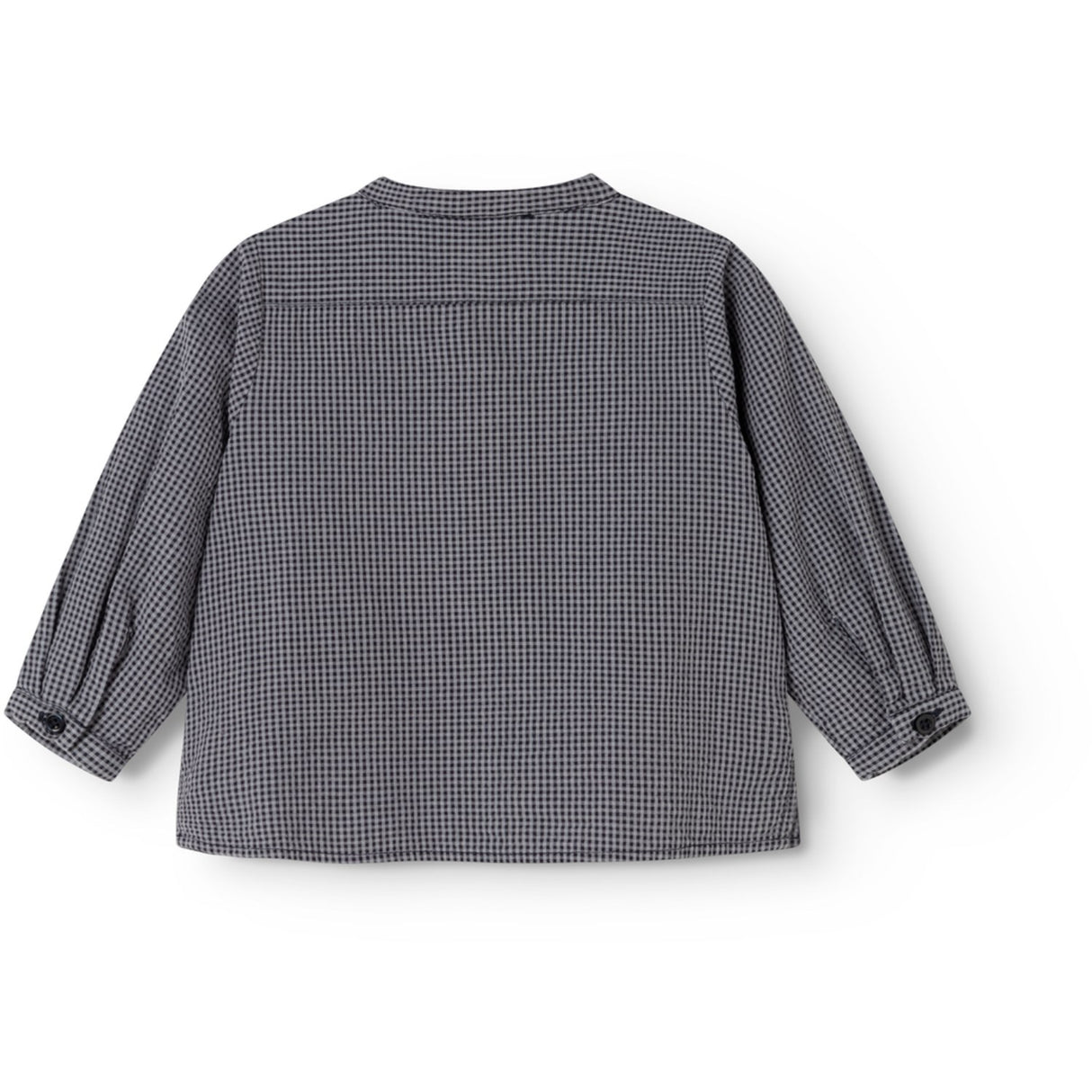 MarMar Cotton Seersucker Pigeon Blue Check Totoro Skjorta