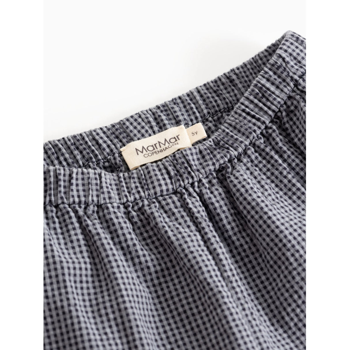 MarMar Cotton Seersucker Pigeon Blue Check Panto Byxor