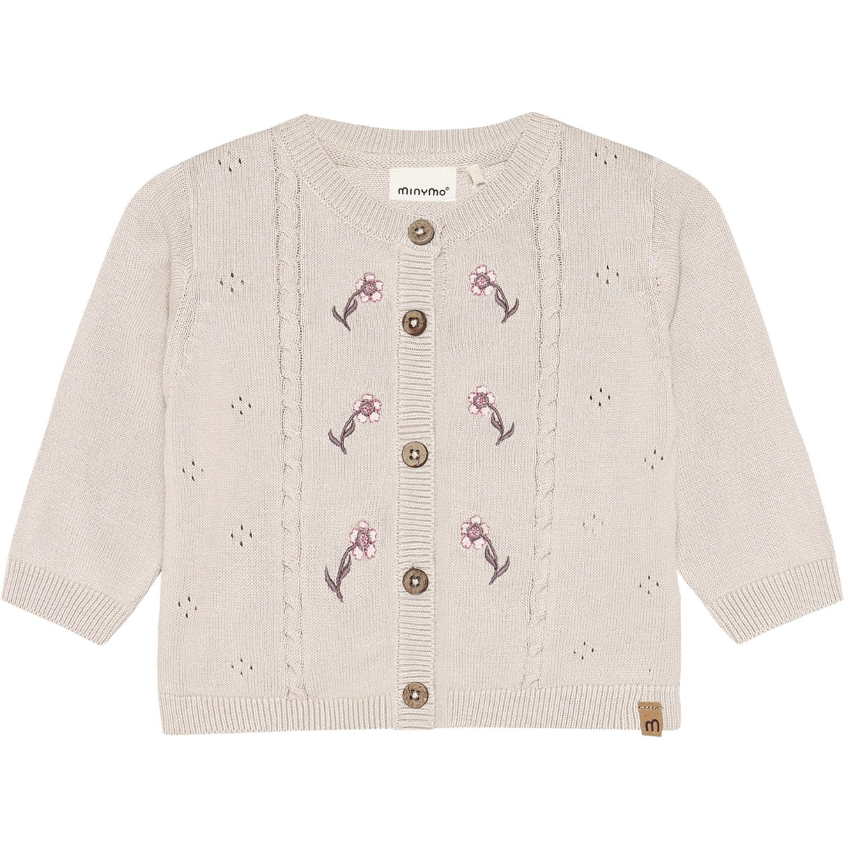 Minymo Pink Tint Cardigan Stickad