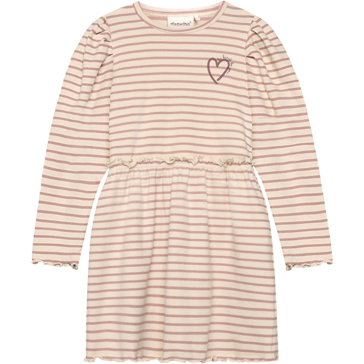 Minymo Fawn Klänning Ls Y/D Rib