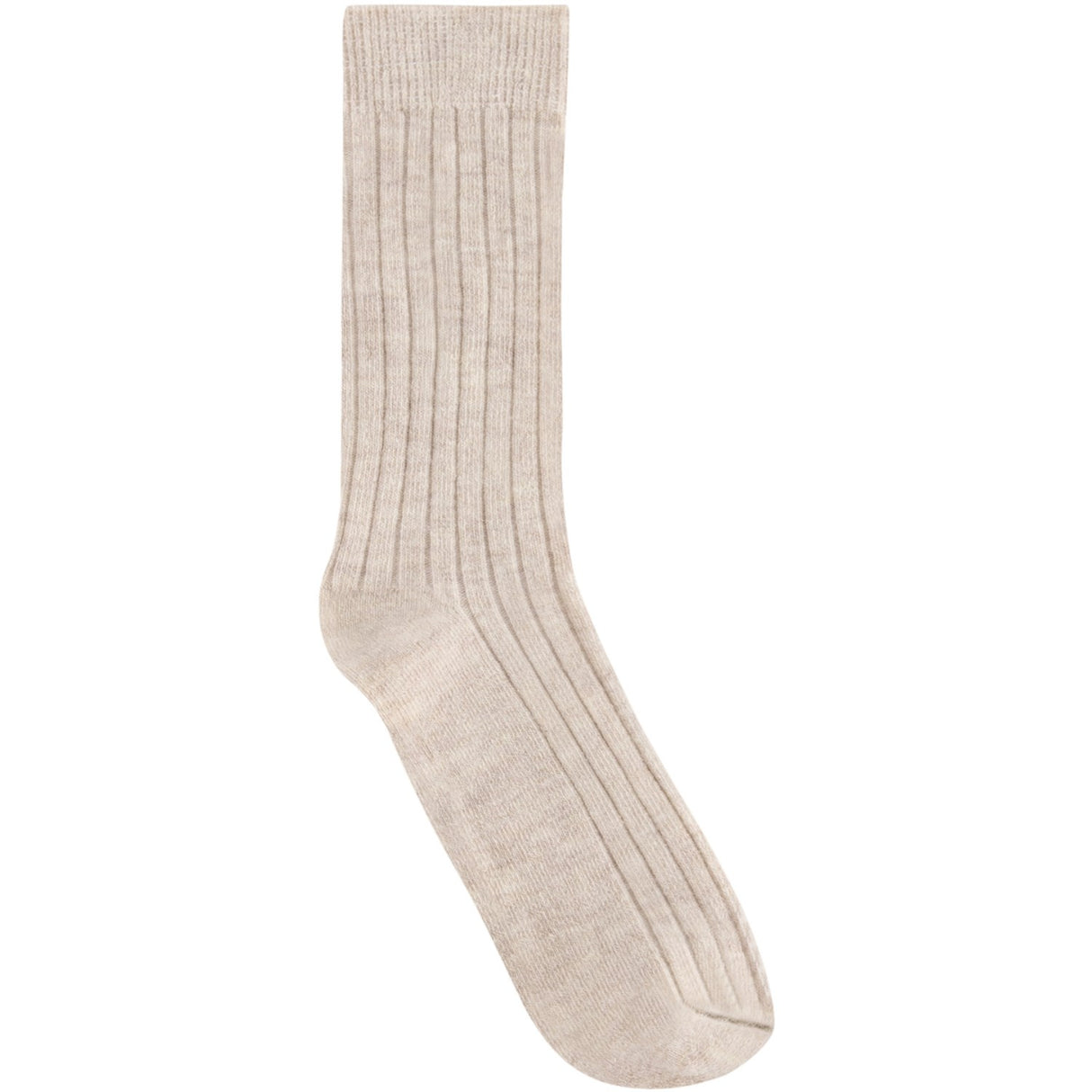 Huttelihut Camel Melange Ull Rib Strumpor 2-Pack