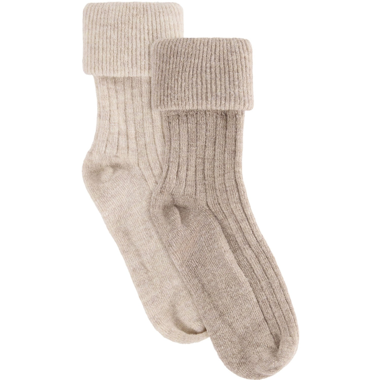 Huttelihut Camel Melange Ull Rib Strumpor 2-Pack