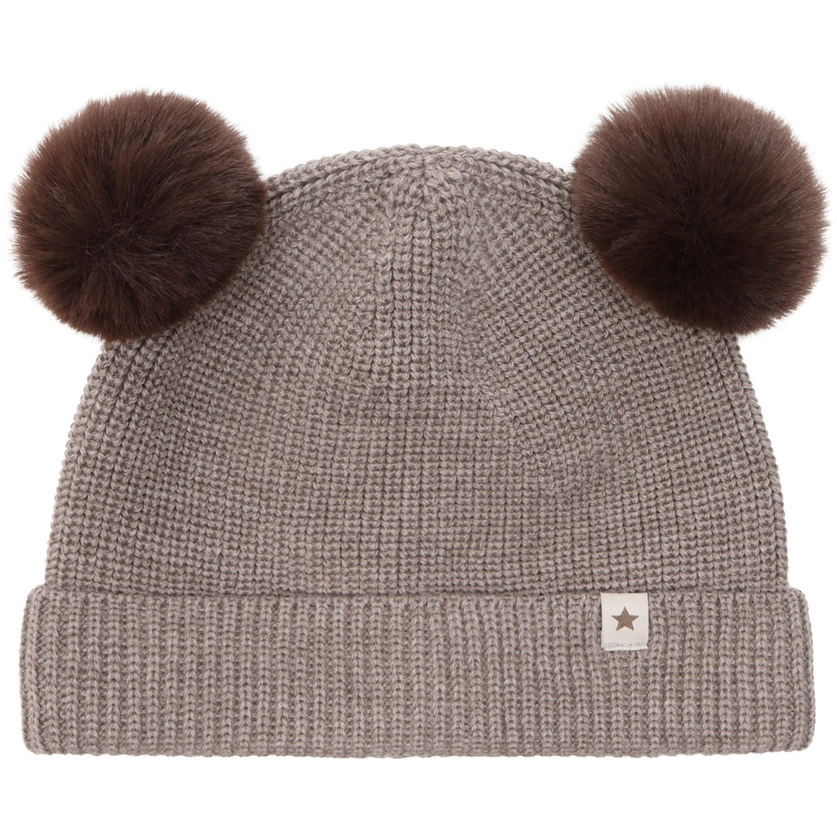Huttelihut Cinder Melange Beanie Ull Stickad Pompoms