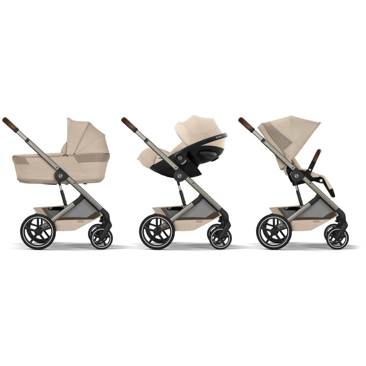 Cybex Almond Beige Balios S Lux Tpe Inklusiv Foldbar Cot