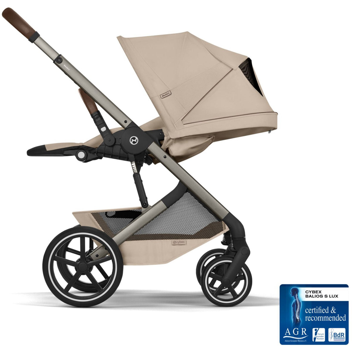 Cybex Almond Beige Balios S Lux Tpe Inklusiv Foldbar Cot